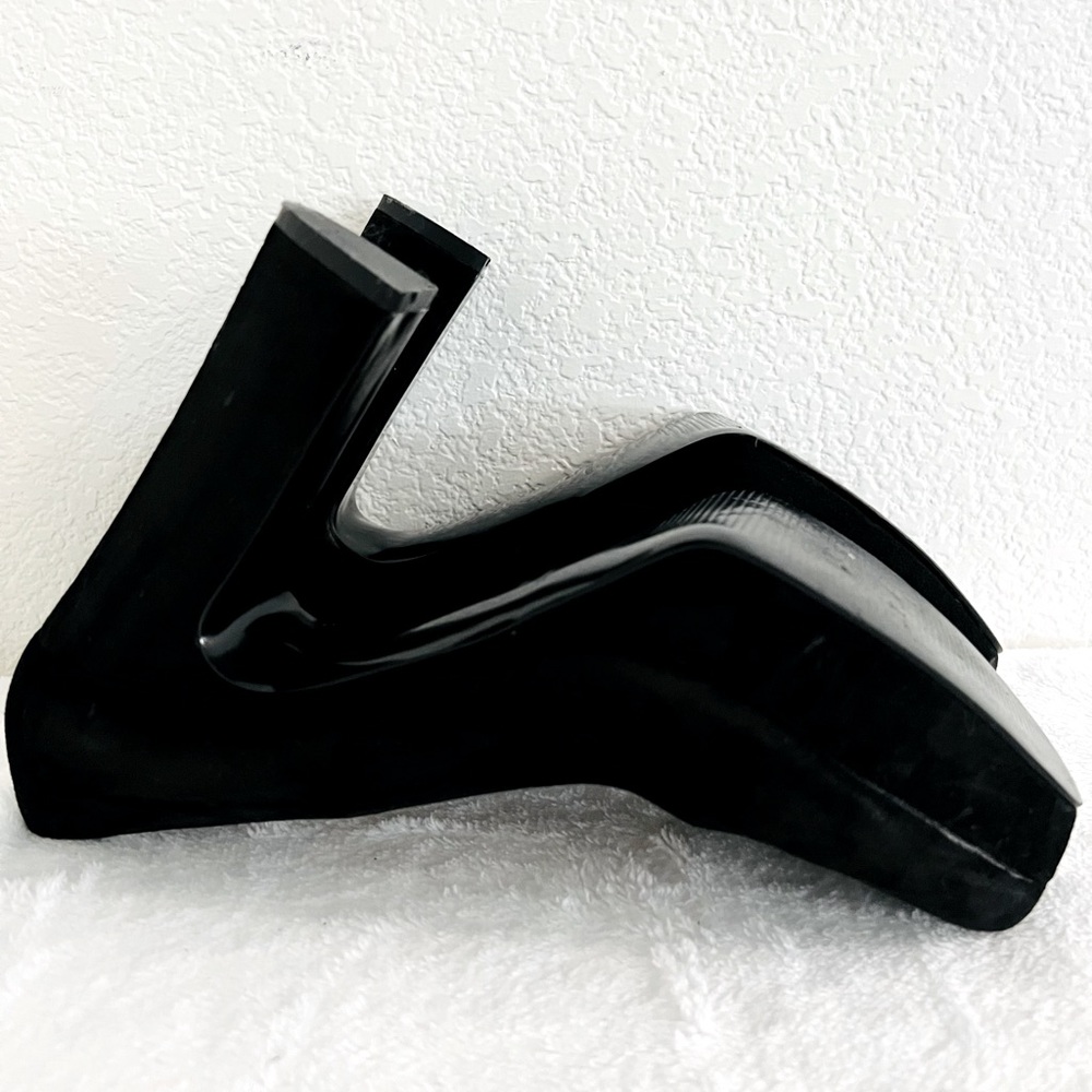 Black suede platform pumps - Picture 5 of 6